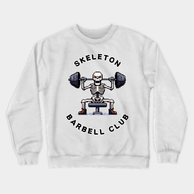 Skeleton Barbell Club Crewneck Sweatshirt by FriskyLama